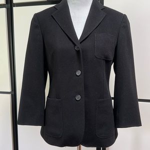 Jaeger Classic black wool blazer mid length sleeves Sz. 8